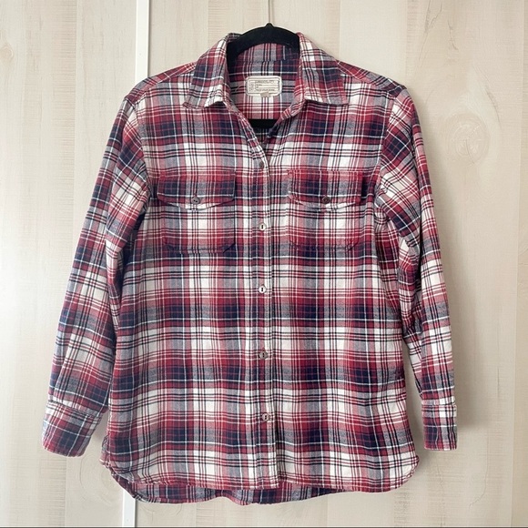 Current/ Elliott The Perfect Tartan Plaid Flannel Shirt Cotton Size S - Picture 3 of 10